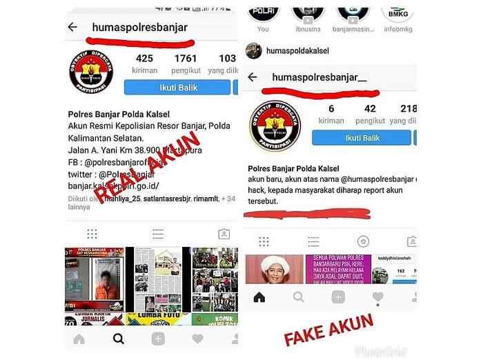 Penyebar Hoax Gunakan Nama Humas Polres Banjar 2 akun palsu
