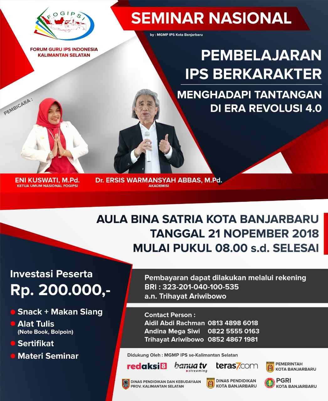 Seminar Nasional “Pembelajaran IPS Berkarakter” digelar di Kota Banjarbaru 2 WhatsApp Image 2018 11 08 at 9.00.30 PM