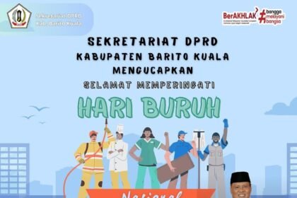 Sekretariat DPRD Barito Kuala Mengucapkan Selamat Hari Buruh 1 Mei 2025 Terimakasih atas kontribusi nyata para pekerja dalam membangun negeri. Semoga pen