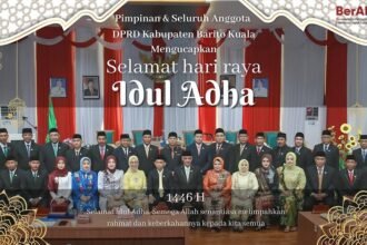 Pimpinan Seluruh Anggota DPRD Kabupaten Barito Kuala Mengucapkan Selamat Hari Raya Idul Adha 1446 Hijriah. Semoga Allah senantiasa melimpahkan rahmat dan
