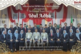 Sekretariat DPRD Kabupaten Barito Kuala Mengucapkan Selamat Hari Raya Idul Adha 1446 Hijriah Semoga kurban kita menjadi jalan mendekatkan diri kepada Al