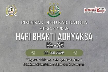 Pimpinan DPRD Kabupaten Barito Kuala Mengucapkan Selamat Hari Bhakti Adhyaksa ke 65 Tegakkan Hukuman dengan Hati Nurani Baktikan Diri Untuk Keadilan dan