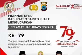 Pimpinan DPRD Kabupaten Barito Kuala Mengucapkan Selamat Hari Bhayangkara ke 79 Dengan semangat bhayangkara mari ciptakan indonesia yang aman adil dan 1