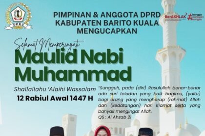 Pimpinan dan Anggota DPRD Kabupaten Barito Kuala Mengucapkan Selamat Memperingati Hari Kelahiran Nabi Muhammad SAW 12 Rabiul Awal 1477 HijriyahJPG