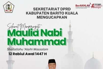 Sekretariat DPRD Kabupaten Barito Kuala Mengucapkan Selamat Memperingati Hari Kelahiran Nabi Muhammad SAW 12 Rabiul Awal 1477 HijriyahJPG