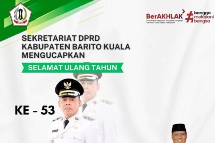 Sekretariat DPRD Kabupaten Barito Kuala Mengucapkan Selamat Ulang Tahun Ke 53 Bapak Herman Susilo Wakil Bupati Barito KualaJPG