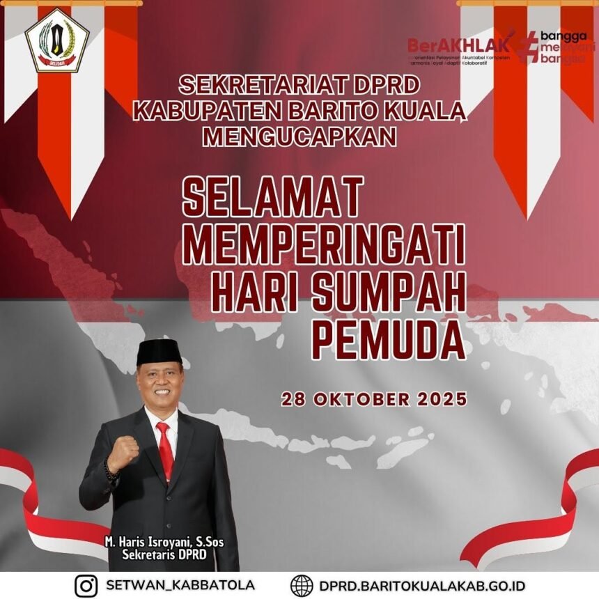 Sekretariat DPRD Kabupaten Barito Kuala Mengucapkan Selamat Hari Sumpah Pemuda 28 Oktober 2025JPG