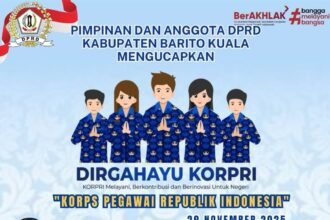 Pimpinan dan Anggota DPRD Kab. Barito Kuala mengucapkan Selamat Hari Korps Pegawai Republik Indonesia Ke 54 29 November 2025 JPG