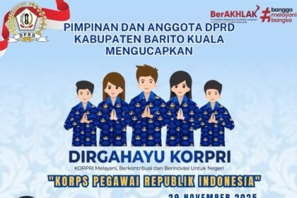 Pimpinan dan Anggota DPRD Kab. Barito Kuala mengucapkan Selamat Hari Korps Pegawai Republik Indonesia Ke 54 29 November 2025 JPG