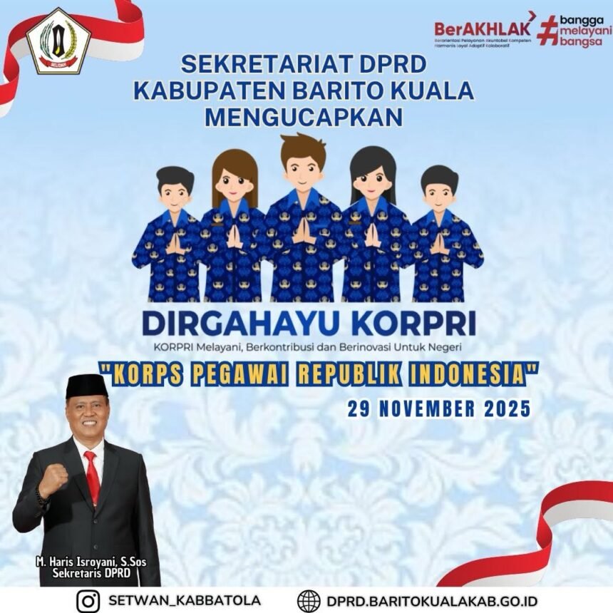 Sekretariat DPRD Kab. Barito Kuala mengucapkan Selamat Hari Korps Pegawai Republik Indonesia Ke 54 29 November 2025 JPG 1
