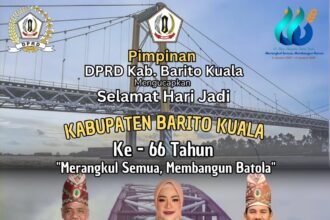 Pimpinan DPRD Mengucapkan Selamat Hari Jadi Kabupaten Barito Kuala Yang ke 66 Tahun 04Januari 1960 04 Januari 2026 Merangkul Semua Membangun Batola