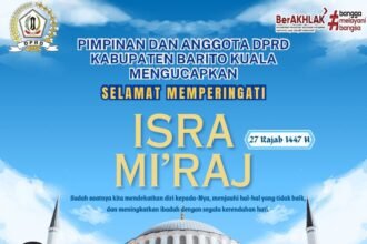 Pimpinan dan Anggota DPRD Kabupaten Barito Kuala Mengucapkan Selamat Memperingati Isra Miraj Nabi Muhammad SAW 27 Rajab 1447 HijriyahJPG