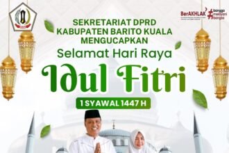 Sekretariat DPRD Kabupaten Barito Kuala Mengucapkan Taqabbalallahu Minna Waminkum Selamat Hari Raya Idul Fitri 1447 Hijriah Mohon Maaf Lahir dan BatinJPG